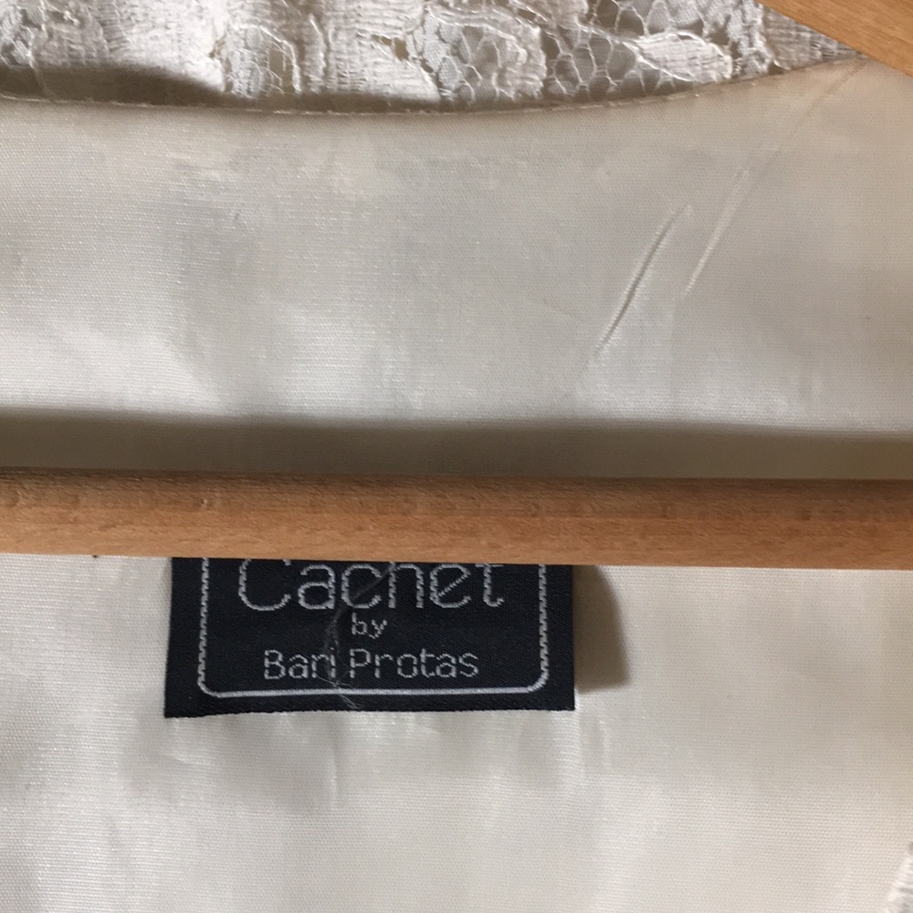 Cachet by Bari Protas vintage cream lace dress jacket & matching skirt size 6 - Picture 5 of 7